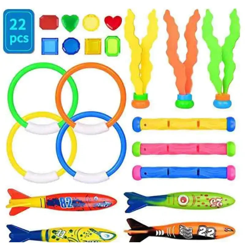 Juguetes de Buceo para Niños | Delfines, Peces, Cohetes y Diamantes para Caza de Tesoros en Piscina