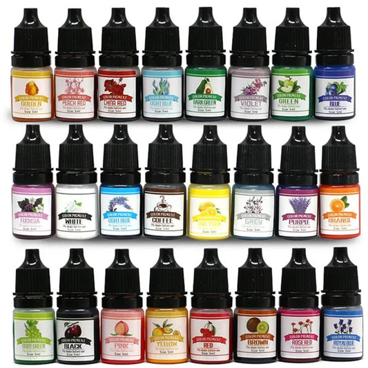 Pigmento Epoxi Líquido para Colorear - Colorante de Resina Epoxi, 24 Colores, 5ml - Ideal para Joyería y Manualidades