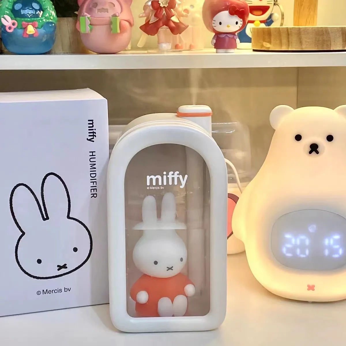Miffy X MIPOW 380ML - Humidificador Ultrasónico con Luz Nocturna LED - USB Recargable para Dormitorio y Regalos