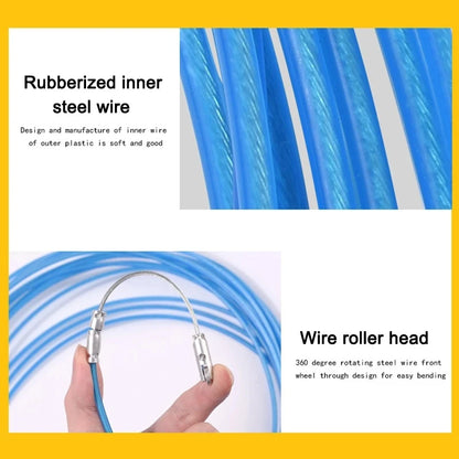 Herramienta de Pasacables con Cabeza de Rodillo para Instalación de Cableado, Cinta de Electricista, Conduit Ducting, 5-50M