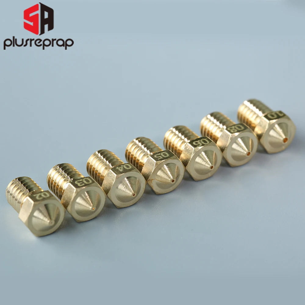 Conjunto de 5/10 Boquillas V6 M6 con Rosca de Metal para Filamento de 1.75 mm: Compatible con E-3-D V5, Anycubic i3 Mega, Kobra Hotend Extruder