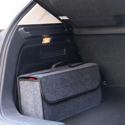 Bolsa Organizadora de Maletero Gris, Organizador Antideslizante con Compartimentos, Almacenamiento de Herramientas para Auto