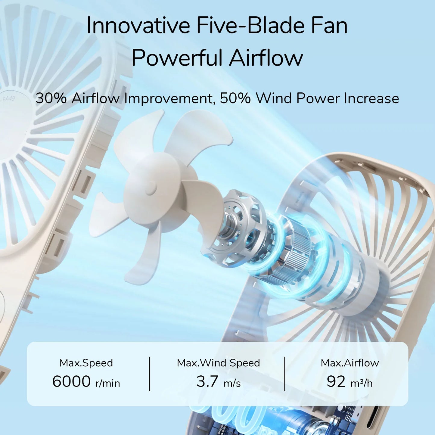 Ventilador Portátil JISULIFE Mini Handheld con Soporte - Diseño Ultra Delgado, Recargable por USB, Ideal para Maquillaje de Pestañas