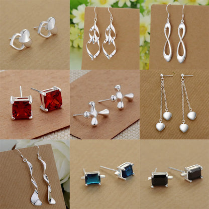 Aretes Originales de Plata Esterlina 925 en Forma de Corazón para Mujer, Joyería Exquisita para Estudiantes y Regalos de Moda