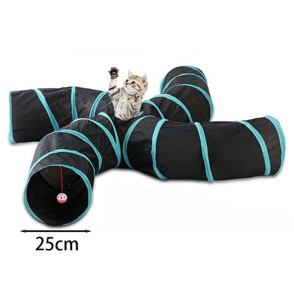 Sonajero para Gatos y Túnel de Papel Arrugado, Juguetes para Gatos Pequeños, Túnel Plegable de Poliester y Algodón, Tienda y Juguetes para Gatos, 21 Piezas