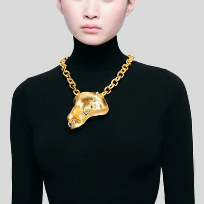 Collar Vintage Barroco para Mujer | Joyería de Moda con Cadena Larga Exagerada | Accesorio Estilo Clásico
