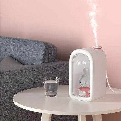 Miffy X MIPOW 380ML - Humidificador Ultrasónico con Luz Nocturna LED - USB Recargable para Dormitorio y Regalos