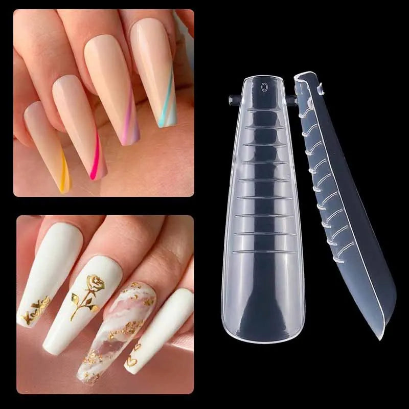 Molde de Puntas de Extensión de Uñas Dobles - Herramienta de Manicura Artística DIY, 60 Piezas