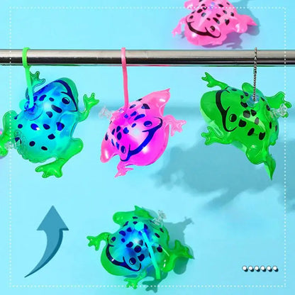 Miniglobo de Rana que Brilla en Rosa - Juguete Inflable Duradero para Niños y Adolescentes