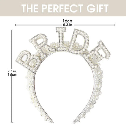 Diadema de Perlas "Bride to Be" – Corona para Fiesta de Despedida de Soltera, Boda y Bridal Shower