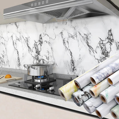Pegatinas de Pared de Vinilo para Cocina | Papel Tapiz Autoadhesivo de Mármol, Impermeable y Resistente al Calor