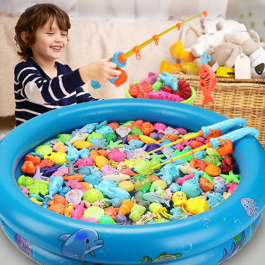 Set de Juguetes de Pesca para Niños - Juego Acuático Magnético con Varas y Peces