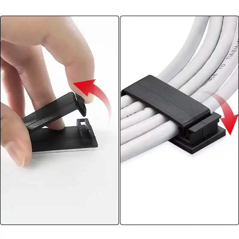 Organizador de Cables Autoadhesivo - Clips de Sujetadores para Gestión de Cables GPS, Decorativos y Funcionales