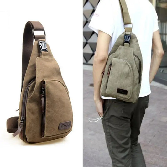 Bolsa de Hombro para Hombre de Lona – Bandolera Crossbody, Mochila de Cintura y Messenger para Viaje y Deporte