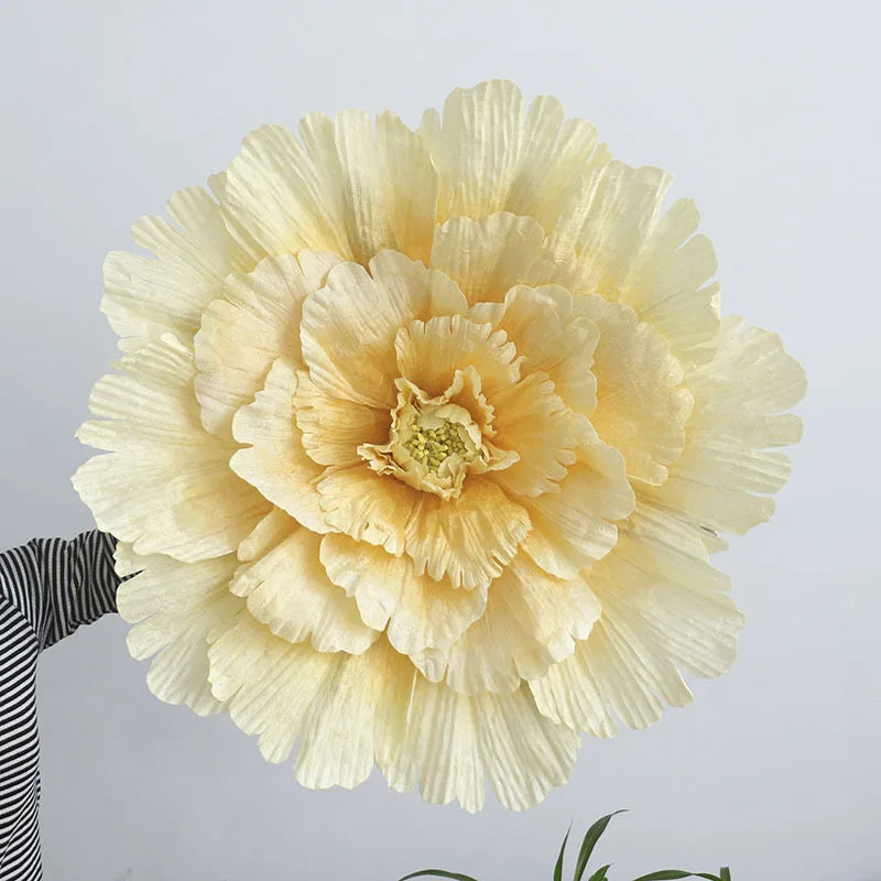 Flor de boda de seda Artificial grande, cabeza de peonía, flores gigantes para bricolaje, decoración de pared de fondo de flores, varios tamaños
