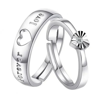 Anillo de Compromiso Moissanita con Diseño Abierto - Anillo Clásico de Pareja para Hombres y Mujeres, Anillo de Boda