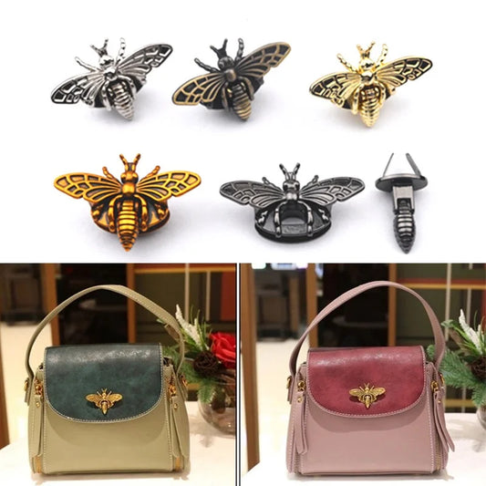 Broche de Metal en Forma de Abeja para Cierres de Bolsos, Accesorio Retro para DIY, para Bolsos de Cuero y Carteras