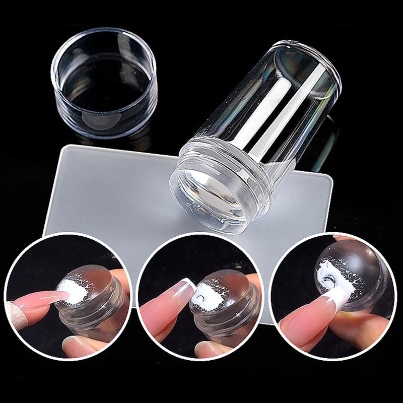 Uñas accesorios y herramientas plantillas para uñas nails Placas de estampado para uñas, juego de rascador de gelatina transparente, estampado de silicona, diseño de malvavisco, accesorios de manicura, herramienta
