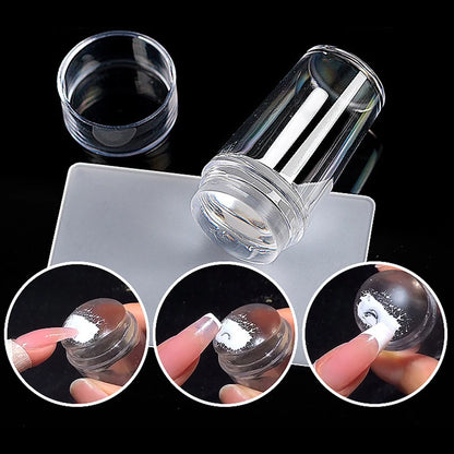 Uñas accesorios y herramientas plantillas para uñas nails Placas de estampado para uñas, juego de rascador de gelatina transparente, estampado de silicona, diseño de malvavisco, accesorios de manicura, herramienta