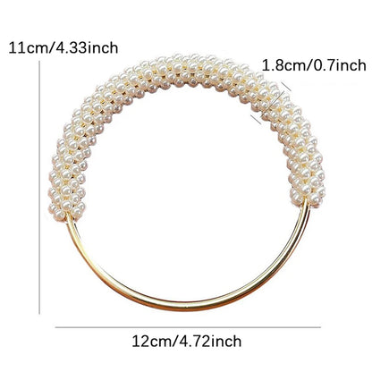 1PC Mango de Bolsa de Perlas de Estilo Elegante con Anillo Metálico y Cuentas Coloreadas para DIY, Accesorios de Mano para Bolsos y Carteras
