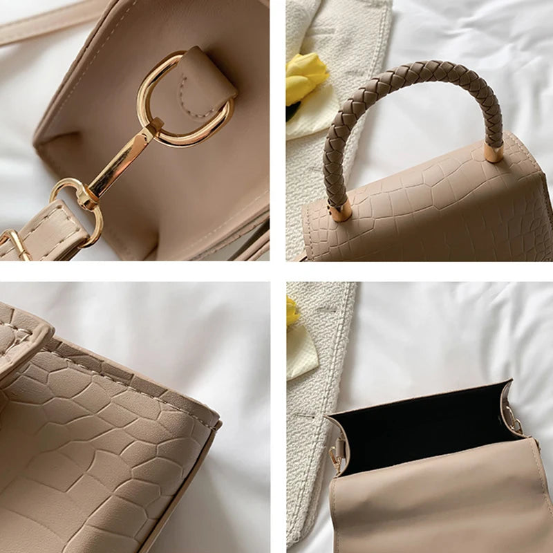 Bolso de hombro de estilo occidental Retro para mujer, versión coreana, patrón de cocodrilo, bolso cuadrado pequeño, moda Simple, Crossbod