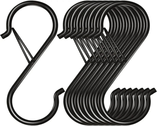 Ganchos en S con Cierre de Seguridad | 2/5/10PCS Ganchos para Cocina, Jardín, Armario y Utensilios