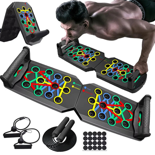 Juego de Tablero de Realce Portátil - Barra Multifuncional de Fitness Plegable para Entrenamiento Completo