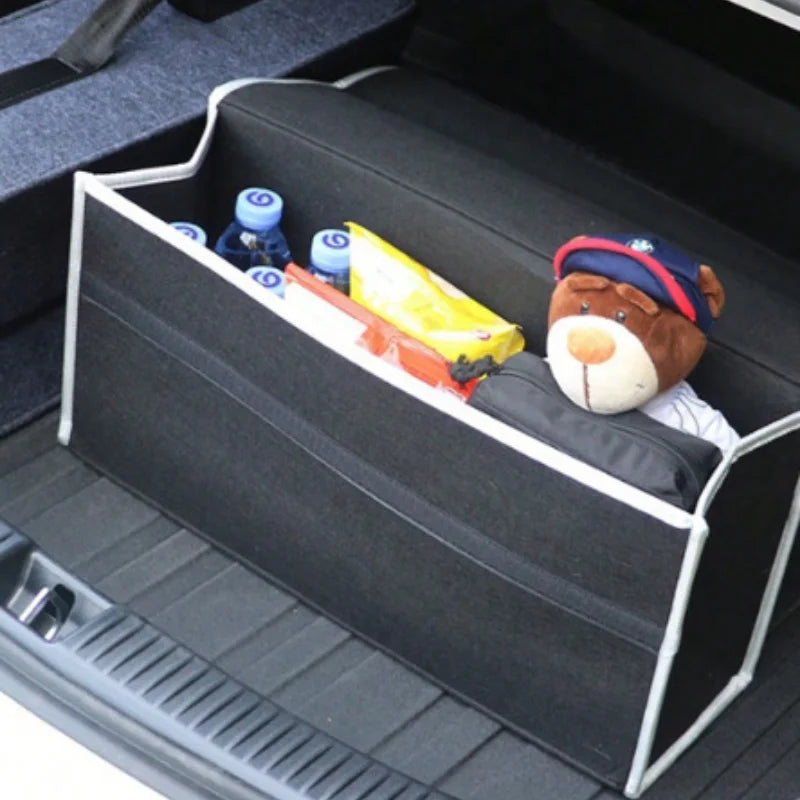 Bolsa Organizadora de Maletero Gris, Organizador Antideslizante con Compartimentos, Almacenamiento de Herramientas para Auto
