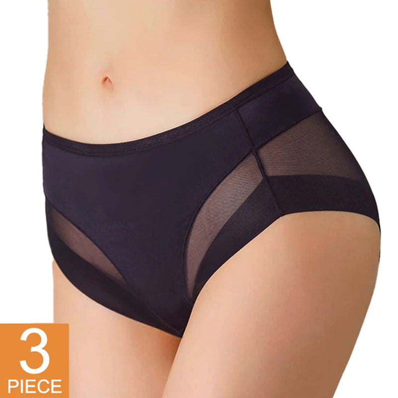 Pack de 3 Pantalones Shaper de Malla Transpirable y Sin Costuras para Mujeres, Control Slimming, Cintura Alta y Elástico
