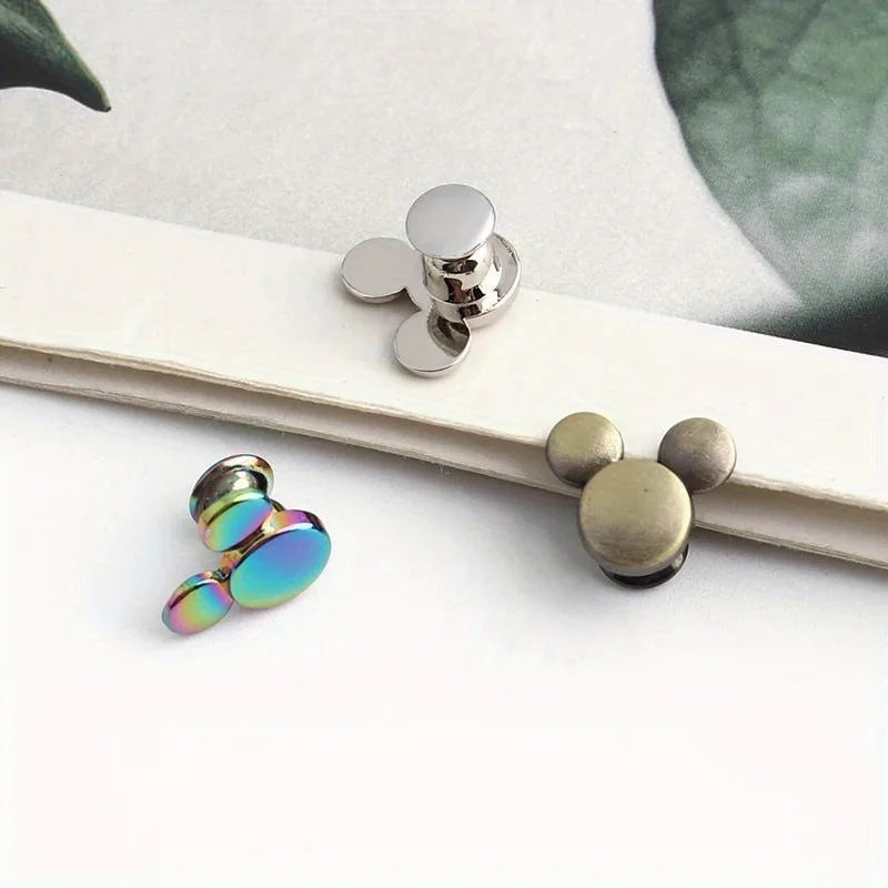 10PCS Remaches Metálicos en Forma de Ratón para DIY, Accesorios de Alta Calidad para Ropa, Carteras y Manualidades