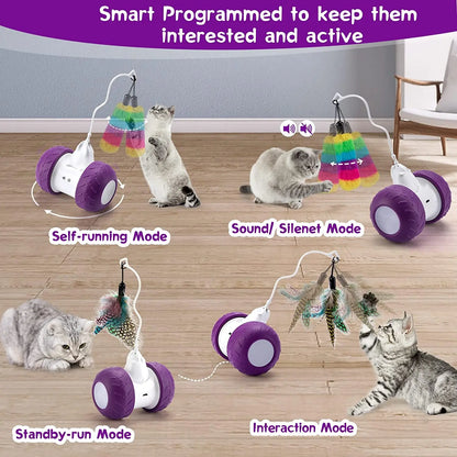 Juguetes para Gatos Interactivos ATUBAN, Juguetes Eléctricos Robóticos para Gatos, Juguete Automático para Ejercicio, Caza y Entretenimiento de Mascotas