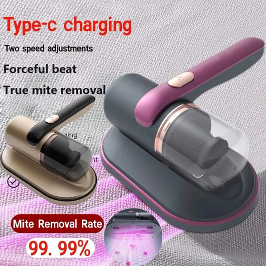 Aspiradora de Colchones Portátil con Luz Ultravioleta - Eliminador de Ácaros Inalámbrico y Recargable USB