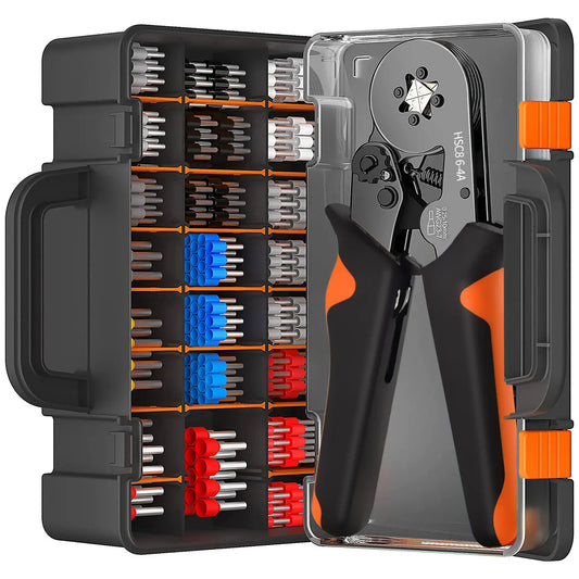 Kit de Herramientas para Crimpar Terminales de Tubo - Alicates HSC8 6-4 y HSC8 6-6 para Electricistas (0.25-10mm², AWG 23-7)