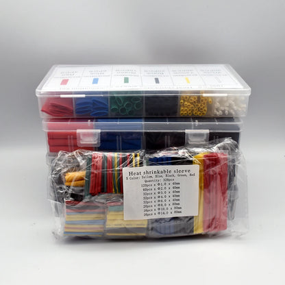 Set de Tubos Termorretráctiles 2:1, 328 PCS de Poliolefina, Aislantes y Flexibles para Conexiones de Cables y Protección de Líneas de Datos
