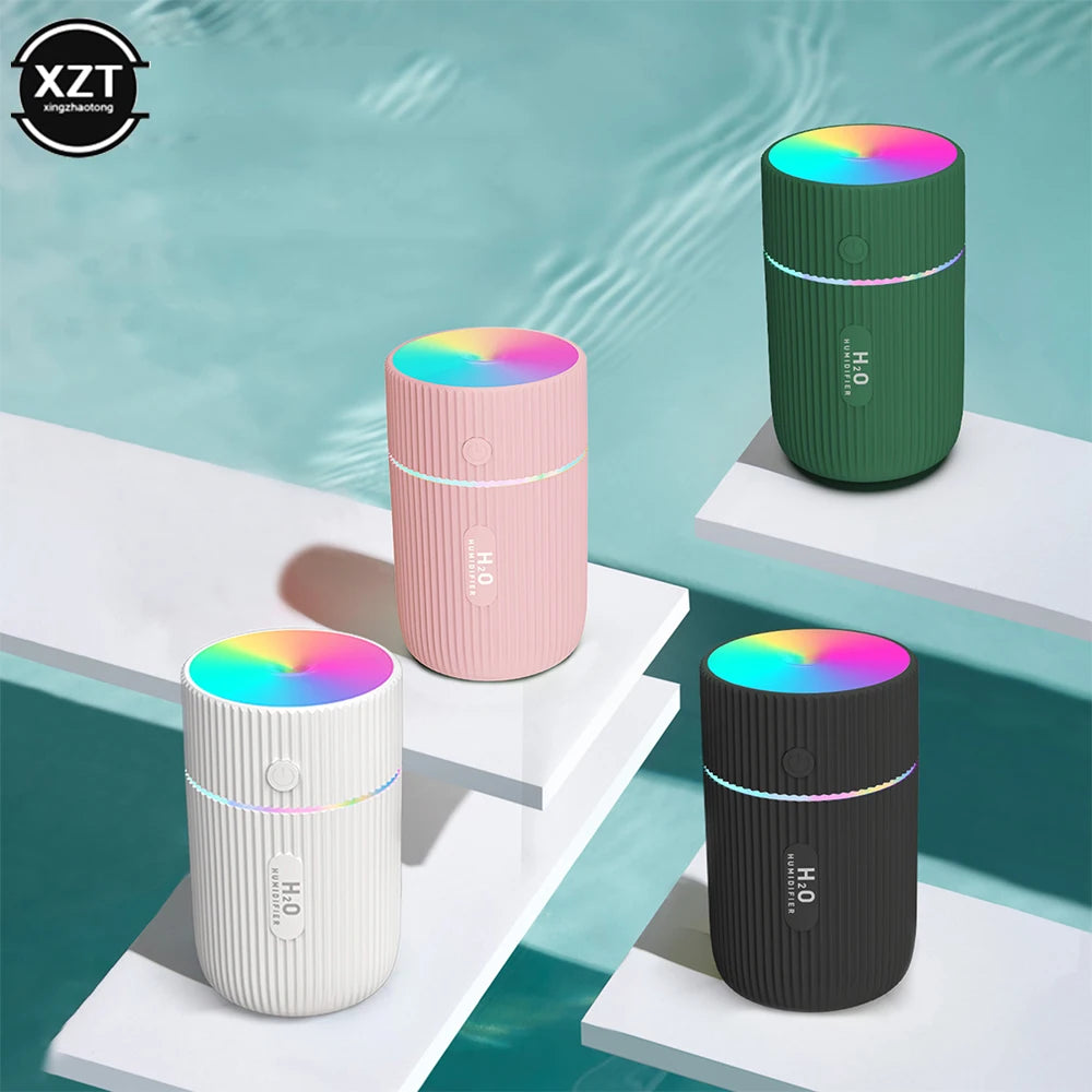 Humidificador de Aire Mini para Auto con Luz Nocturna LED - Difusor de Aceites USB Portátil con 2 Modos