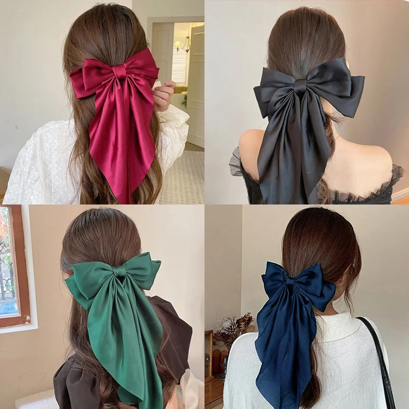 Pinza para el Cabello con Lazo Grande de Color Sólido para Mujeres, Nueva Horquilla con Gran Moño, Pinza para Cola de Caballo, Diadema para Niñas, Accesorios para el Cabello