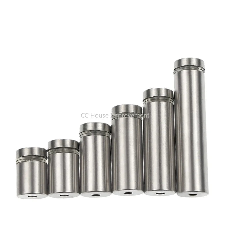 Sujetadores de Vidrio de 19mm, Soportes Acrílicos de Acero Inoxidable para Publicidad, Clavos y Tornillos de Fijación para Cartelera, 10 Uds.