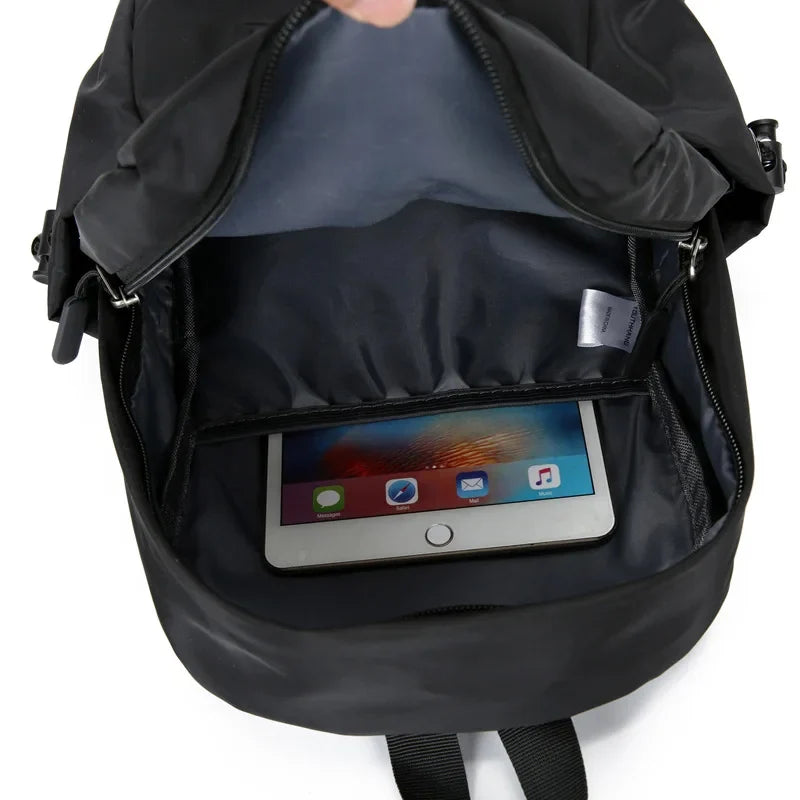 Men's Backpack Fashion Small Black Shoulder School Bag For Man 2024 Canvas Designer Waterproof Sports Travel Male Backpacks
