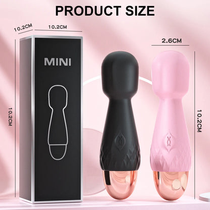 Mini Vibrador de 10 Modos con Vibración Fuerte, Masajeador Clitorial y G-Spot, Cargador USB, Juguete Sexual para Mujeres