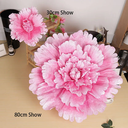 Flor de boda de seda Artificial grande, cabeza de peonía, flores gigantes para bricolaje, decoración de pared de fondo de flores, varios tamaños