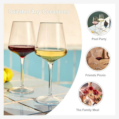 Juego de Copas de Vino  Irrompibles - 2/4/6 Piezas de Tritan Transparente para Bebidas en la Piscina