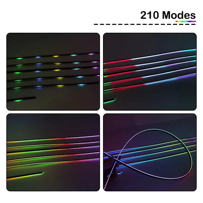 Luz Ambiental de Coche 22 en 1, RGB 64 Colores, Tira LED Interior Oculta, Lámpara de Atmósfera Sinfónica