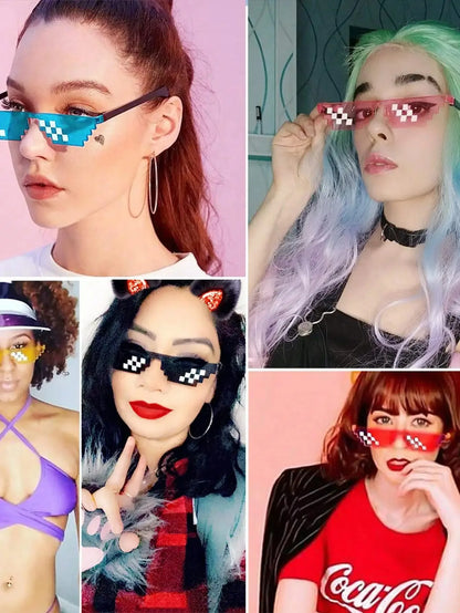 Gafas de Sol Pixeladas de 8 Bits para Adultos y Adolescentes - Paquete de 6 o 20 Piezas, Accesorios para Fiesta y Fotos