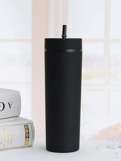 Vaso Tumbler con Tapa y Popote | Copa de Plástico Doble Capa para Jugos, Bebidas y Más | Regalo para Fiestas y Festivales