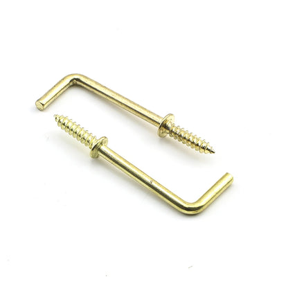 JUIDINTO 10-30 Pcs Ganchos de Tornillo en Forma de L Dorados - 1/2" y 3/4" de Acero al Carbono para Colgar en Pared