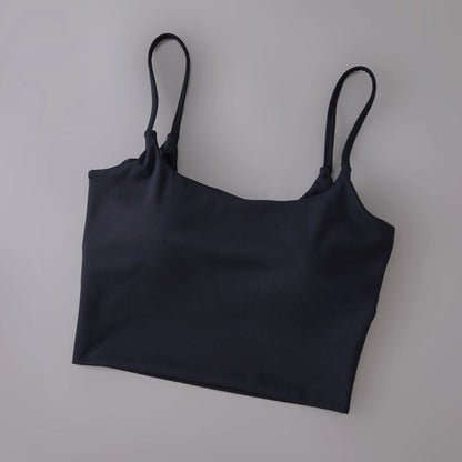 Top Deportivo para Mujer con Espalda Cruzada y Nudo - Sujetador de Yoga con Tirantes Finos, Rápido Secado y Soporte Medio