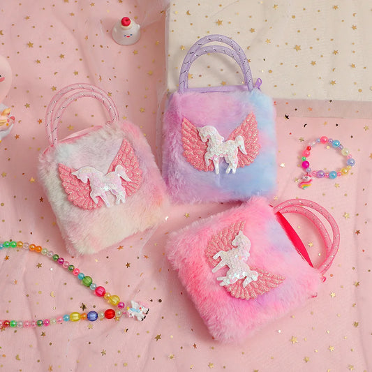 Mini Bolsas de Unicornio para Niñas de 2-5 Años – Bolso Infantil con Alas de Caballo Mágico, Ideal como Regalo