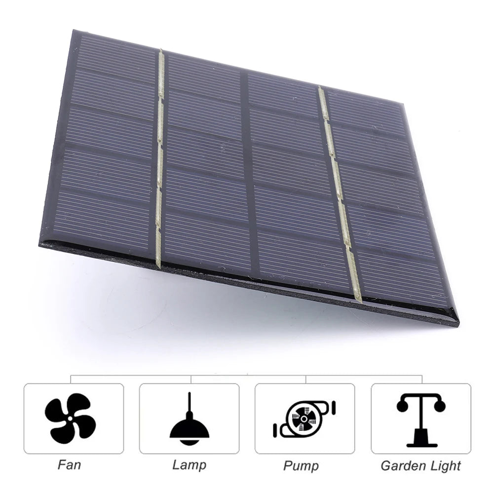 Panel Solar 3W 5V Portátil - Cargador Rápido de Baterías para Exteriores, Polisilicio, DIY, Mini Sistema de Celdas Solares