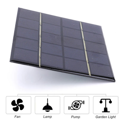 Panel Solar 3W 5V Portátil - Cargador Rápido de Baterías para Exteriores, Polisilicio, DIY, Mini Sistema de Celdas Solares