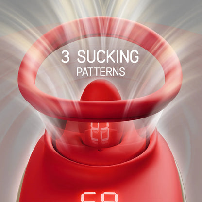Vibrador de Succión Clitorial 2 en 1 con Lengua Lamiendo y Vibración, Estimulador de Pezones y Masturbador Femenino